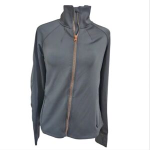 APANA Teal Green scuba luxe Zip front athletic jacket. Size Small